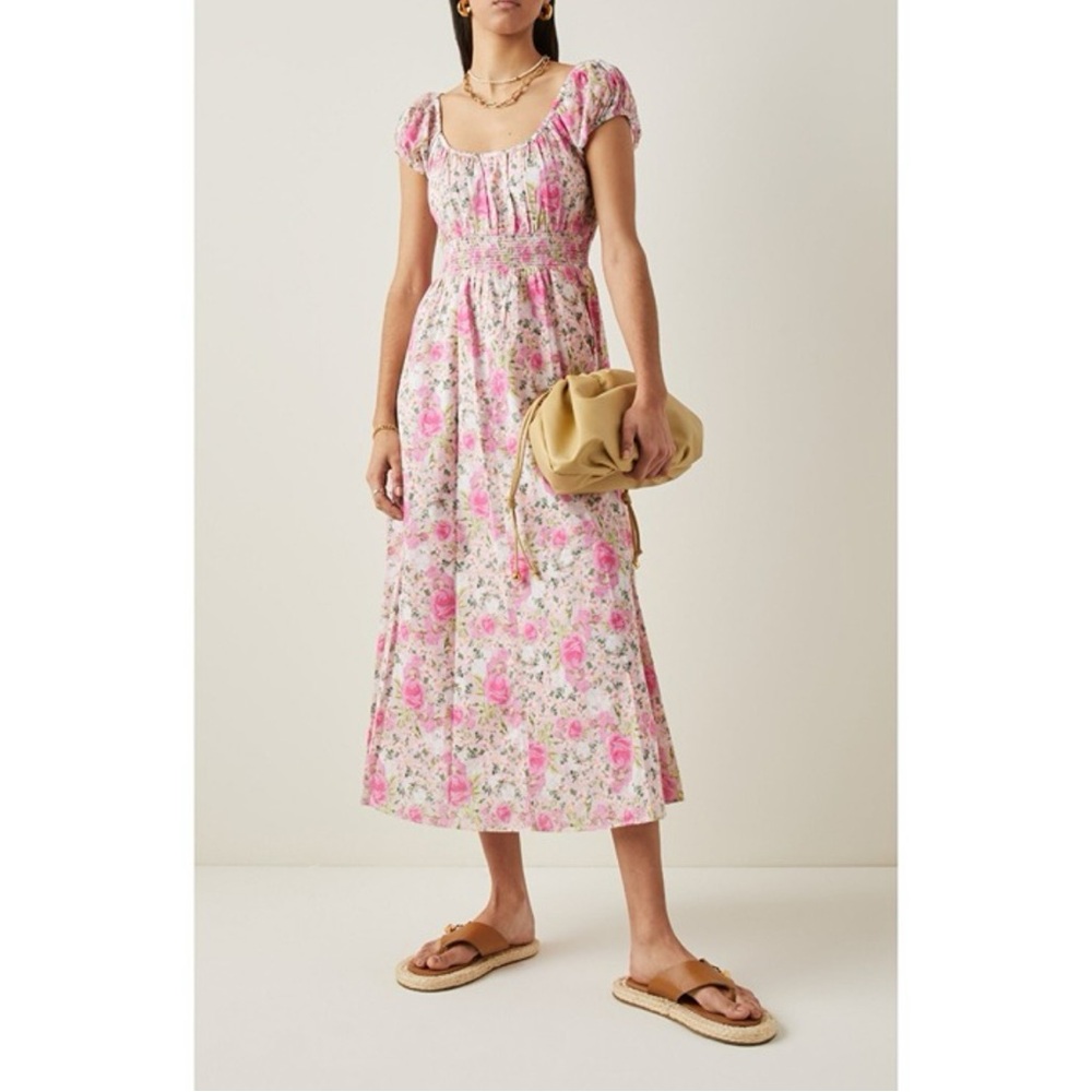 LoveShackFancy Vernon Floral Pink Maxi Dress Cotton Coquette Prairie Cottagecore